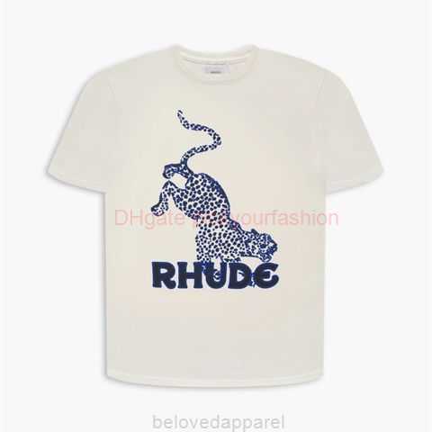 

Designer Fashion Clothing Tees Tshirt Ru229 Rhude Ss22 Leopard Tee Jaguar Money Leopard Apricot Fashion Mens Womens Short Sleeve Tshirt Cotton Streetwear Tops Casu, Apricot/ru229
