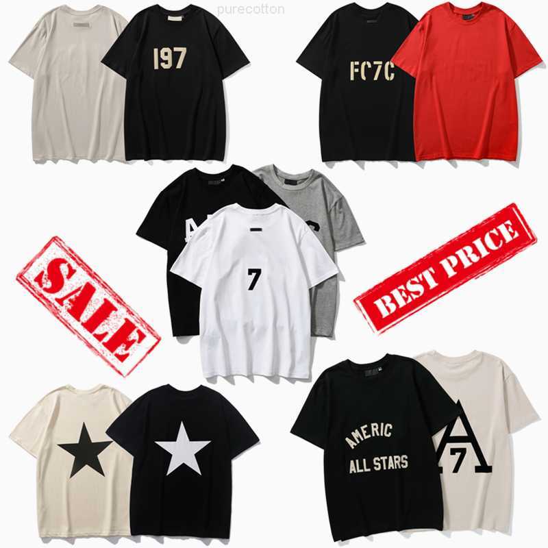 

Top Craftsmanship Mens T Shirts mens womens Fashion designer Ess tshirt Street Casual fog Short Sleeve FG tees 1977 Cotton stereo printing polos shirt 4-1 23, No.18