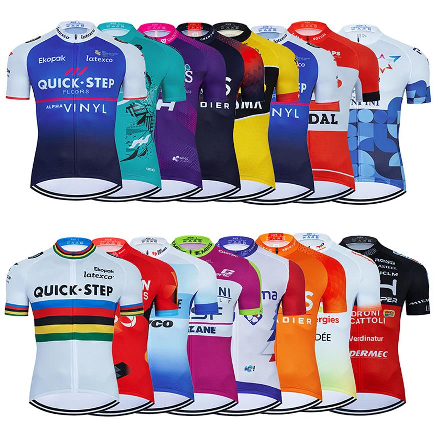

2022 Team QUICK STEP Cycling Pro Jersey Summer Mtb Clothes Mens Short Bicycle Clothing Ropa Maillot Ciclismo Bike Wear Kit305q, Red
