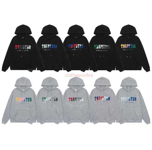 

Designer Clothing Mens Sweatshirts Fashion Streetwear Trapstar Rainbow Scarf Embroidered Plush Hooded Sweater Zipper High Street Casual Hoodie Fashion Pullover, Shipping fee