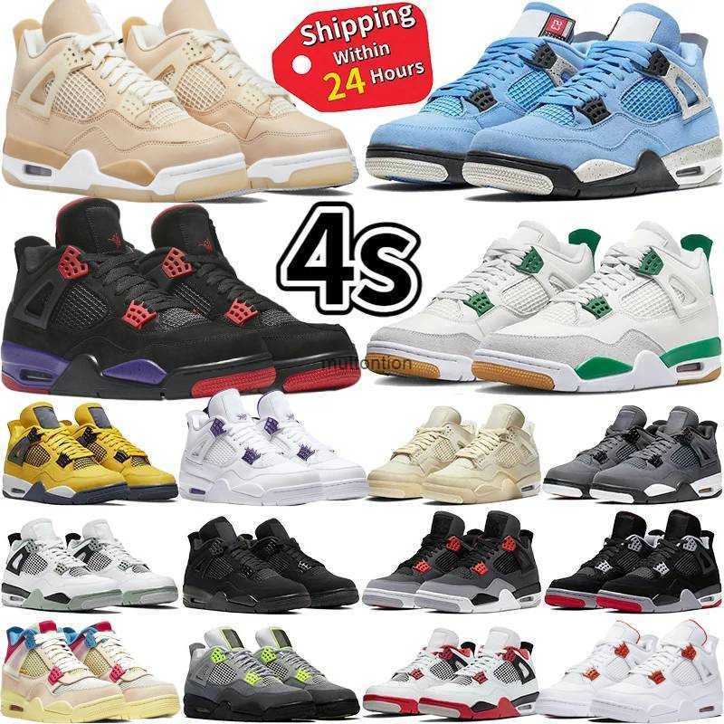 

With 4s High 4 Basketball shoes University blue white oero shimmer Black Cat Lightning union noir Fire red bred Pure Money metallic purple green sneakers women, 25