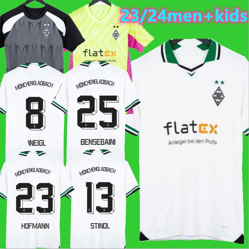 

23 24 Borussia Monchengladbach soccer Jerseys BENSEBAINI STINDL 2023 2024 home Gladbach ELVEDI PLEA ZAKARIA WEIGL GINTER THURAM goalkeeper foootball SHIRTS, Away