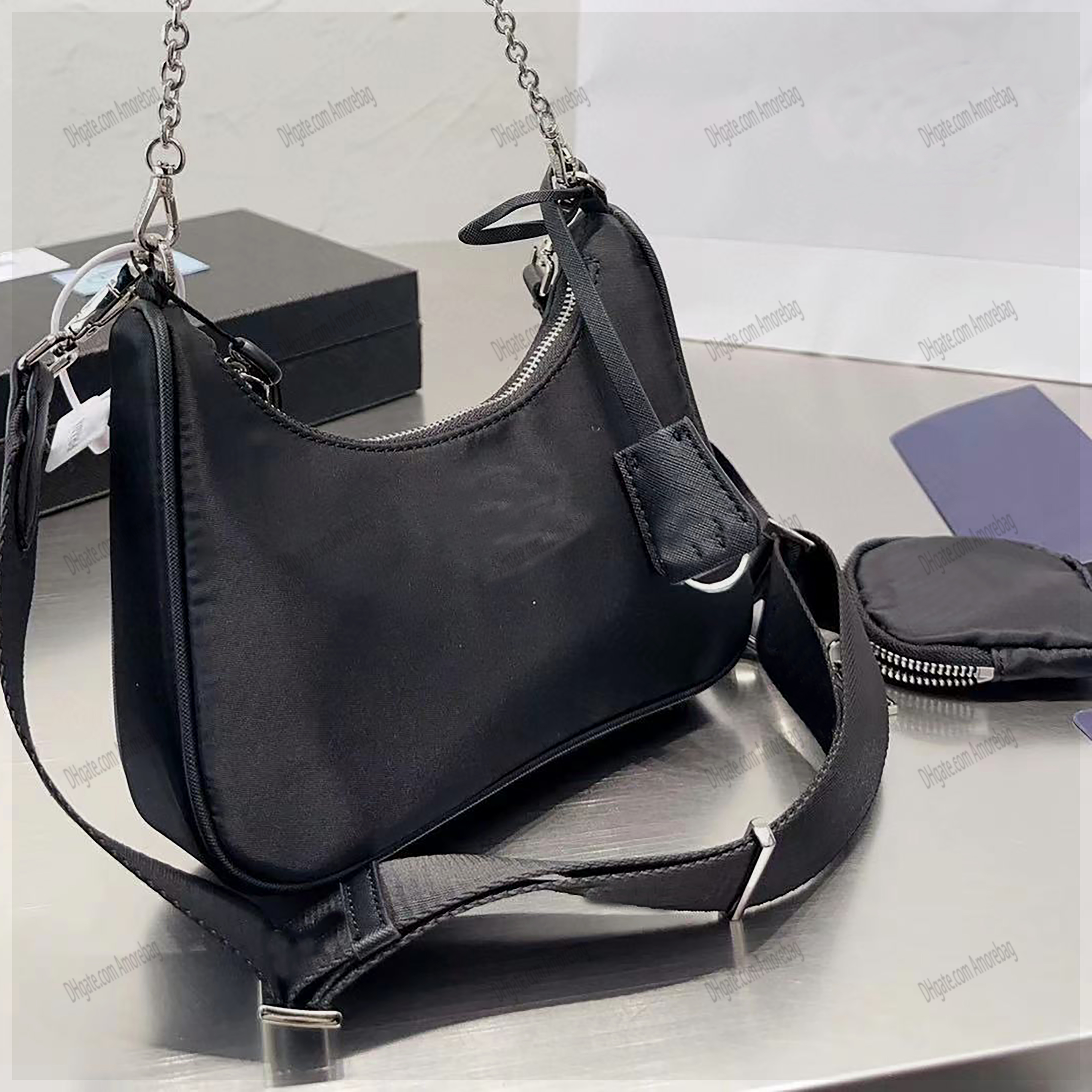 

Designer Nylon Cleo Re Edition 2000 2005 Bag Sale 3 Piece Hobo Shoulder bag Women Crossbody Handbag Luxury Fashion Leather Handbags Black Pink White Bags, 11