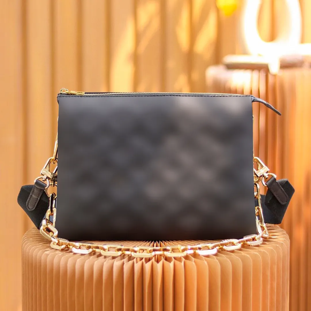 

Hobo pochette coussin PM Genuine Leather Shoulder Bags Luxury tote handbag mirror quality chain women Designer wallet purse clut, Black