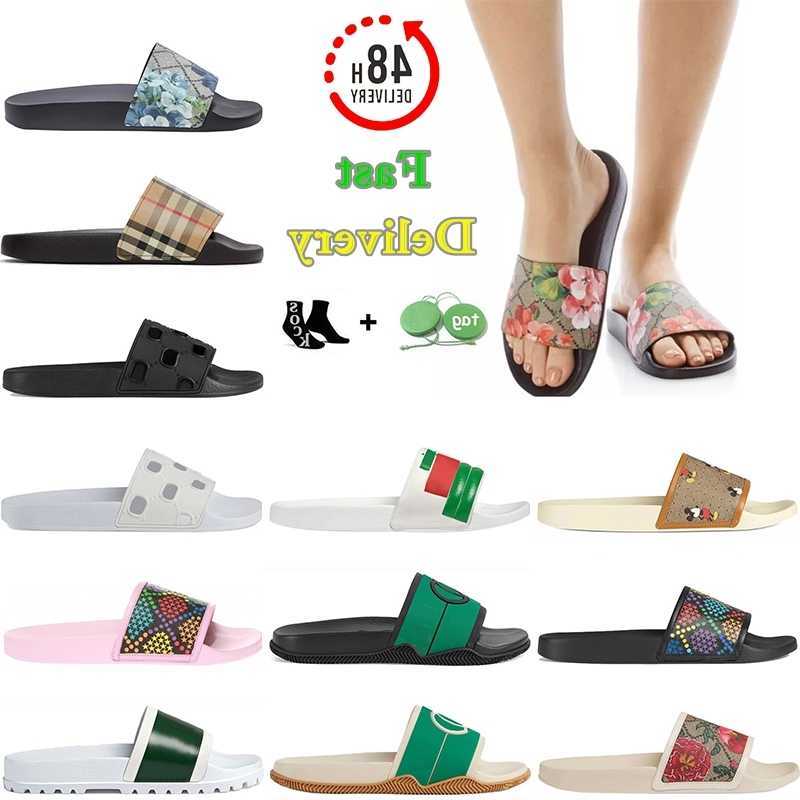 

Designer Sandals Rubber Slides Flat Slippers Bee Tiger Floral Flowers Sandale Multicolour Canvas Summer Beach Pantoufle¡gucci¡slide for Women Men, 5#
