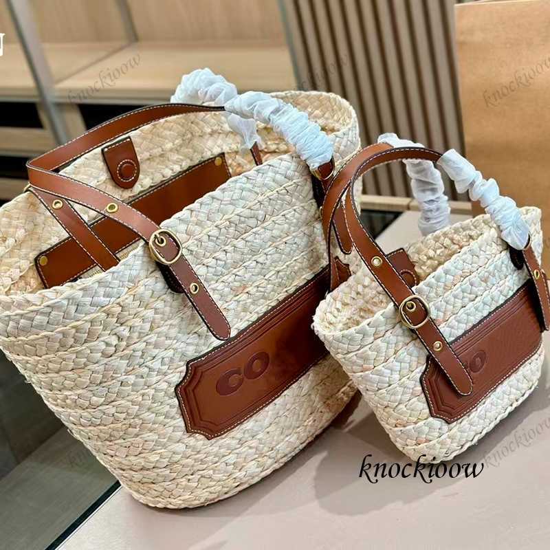

designer bag beach bag straw bag Raffia woven bag tote bag handbag Top craftsmanship Pure hand knitting luxurys handbags bags designer women bag bucket bag 230619, Khaki 17*17