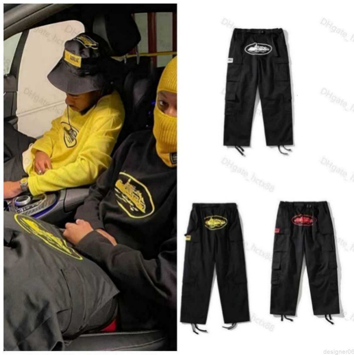 

2023 Pants Y2k Cargo Corteiz Harajuku Hip Hop Print Multi Pocket Overalls Punk Rock Wide Leg Oversized Streetwear, High-quality-8