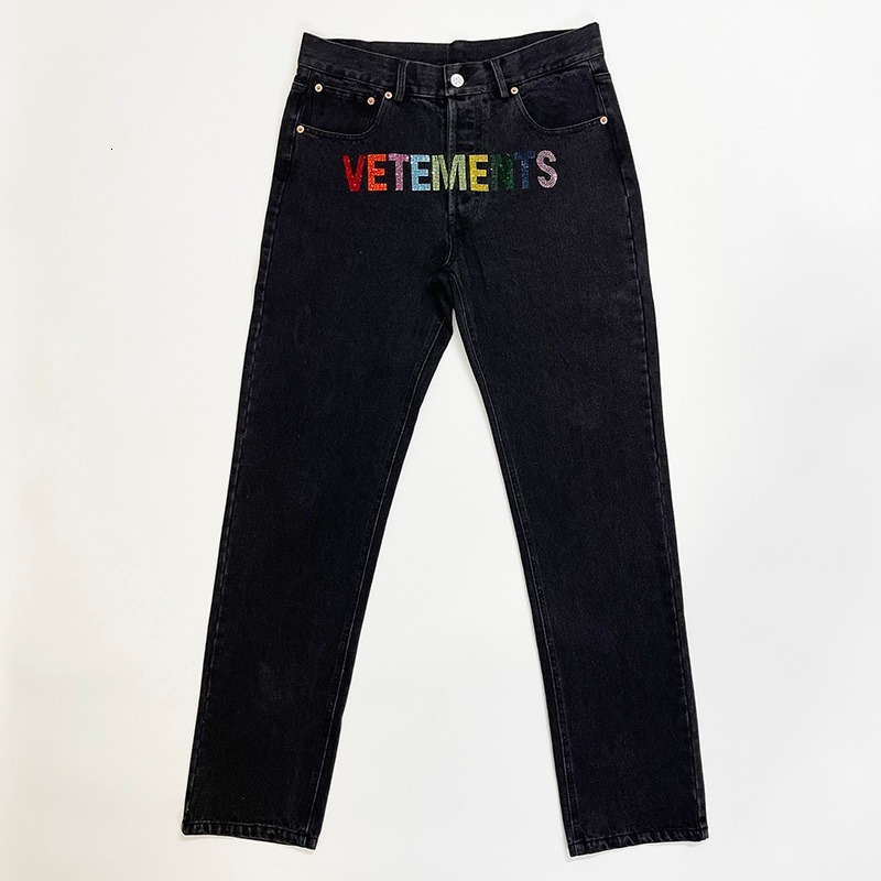 

Men's Jeans VETEMENTS Colored Diamonds Loose Casual Men Women 1 Vetements Straight Trousers 230619, 03