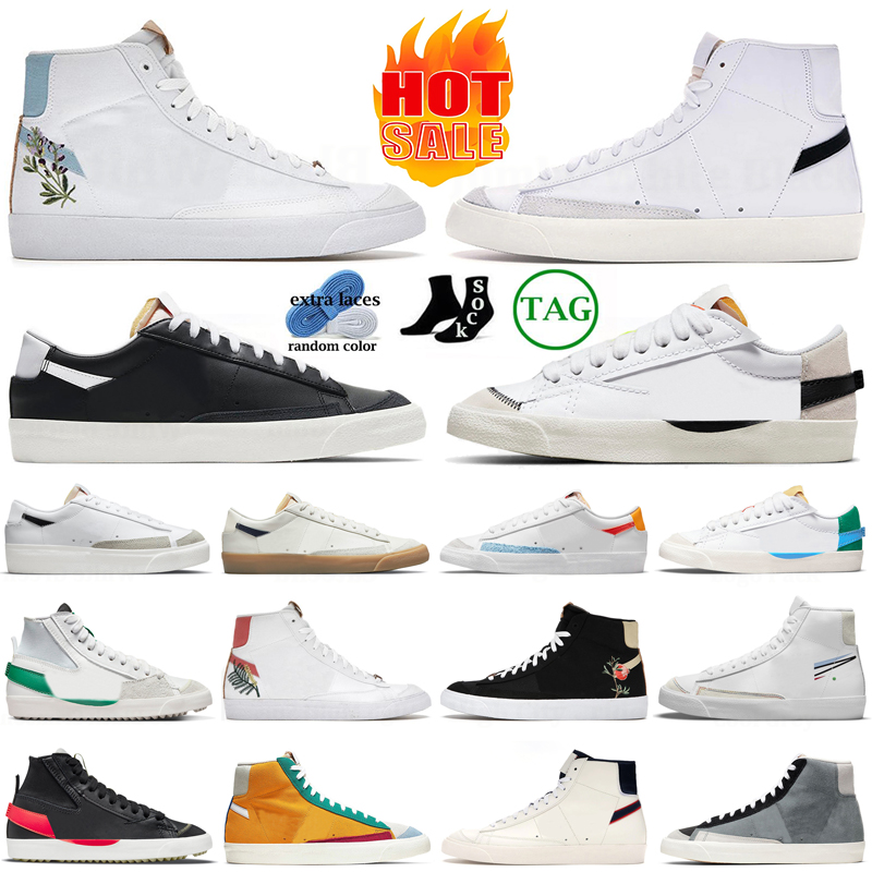 

Blazer mid 77 vintage casual shoes blazers jumbo men women designer sneakers Black White Indigo Racer Blue Pine Green Team Red mens womens outdoor sports trainers, Catechu