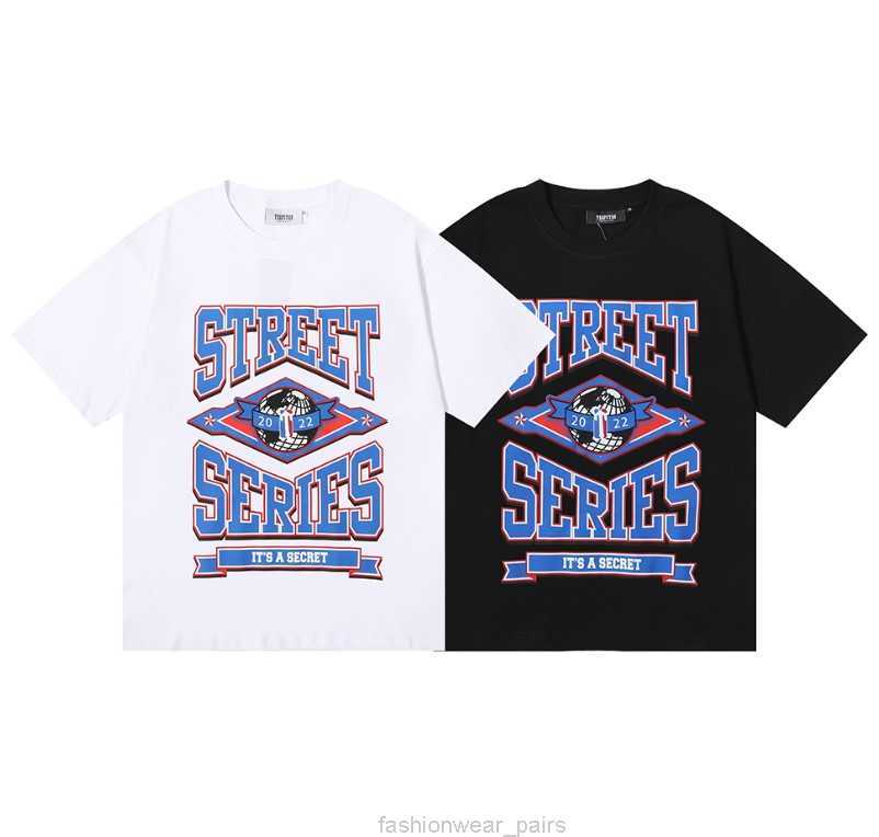 

Designer Fashion Clothing Tees Tsihrts Shirts Trapstar Street Secret Printing Pure Cotton Casual Short Sleeve Mens Womens Loose Street Round Neck Tshirt Rock Hip ho, Black