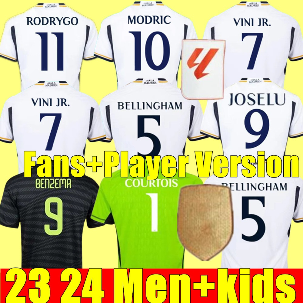 

2023 BELLINGHAM VINI JR soccer jerseys REal Tchouameni 23 24 football shirt JOSELU CAMAVINGA ALABA Rodrygo LONG SLEEVE Camisetas men kids kit uniforms fans player, Kids away+socks