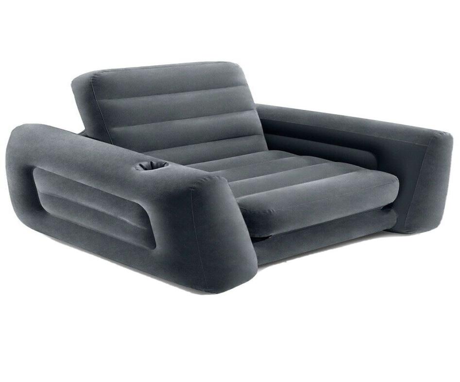 

Intex PullOut Chair Inflatable Sofa Dorm Chair Twin Bed Sleeper Mattress Navy6766201