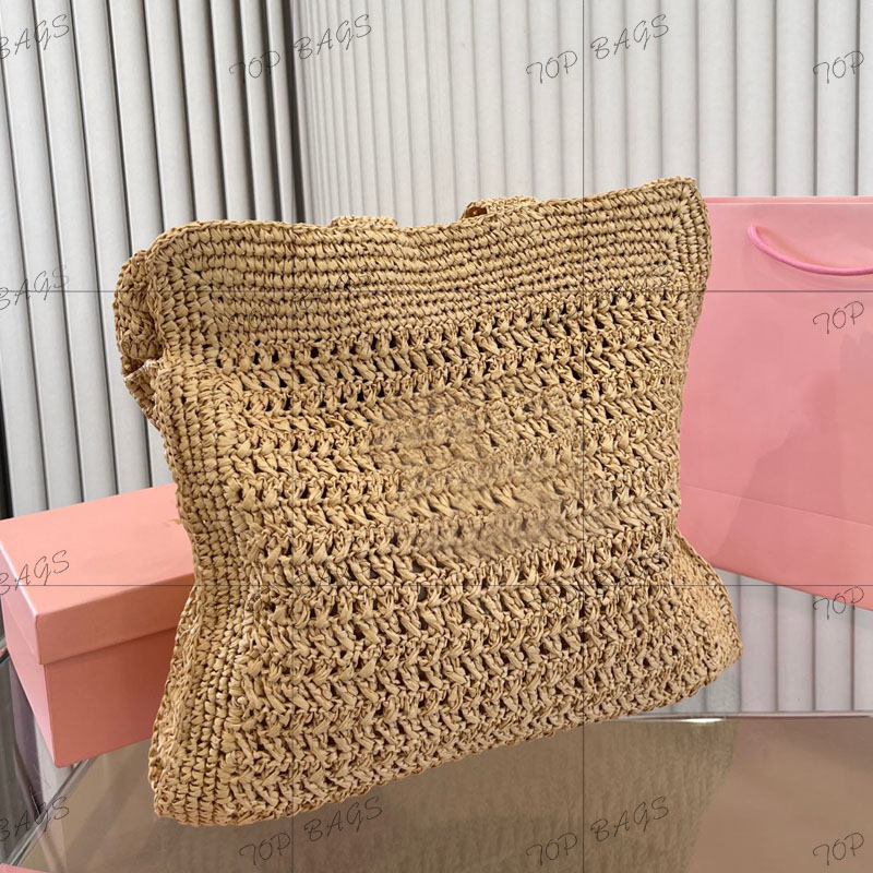 

Beach Handbag tote Classic Designer Luxury bag Brands Hollow Letters Raffia Straw handbags Tote Fashion Paper Woven crossbody Women Shoulder Bags Summer fashion, White