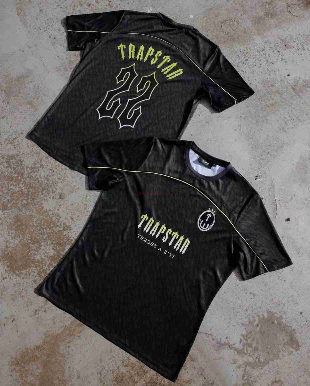 

Designer Fashion Clothing Tees Tsihrts Shirts Trapstar Monogram Football Jersey Summer Loose Casual Quick Dry Short Sleeve Underlay Tshirt Rock Hip hop Cotton S 23, Black