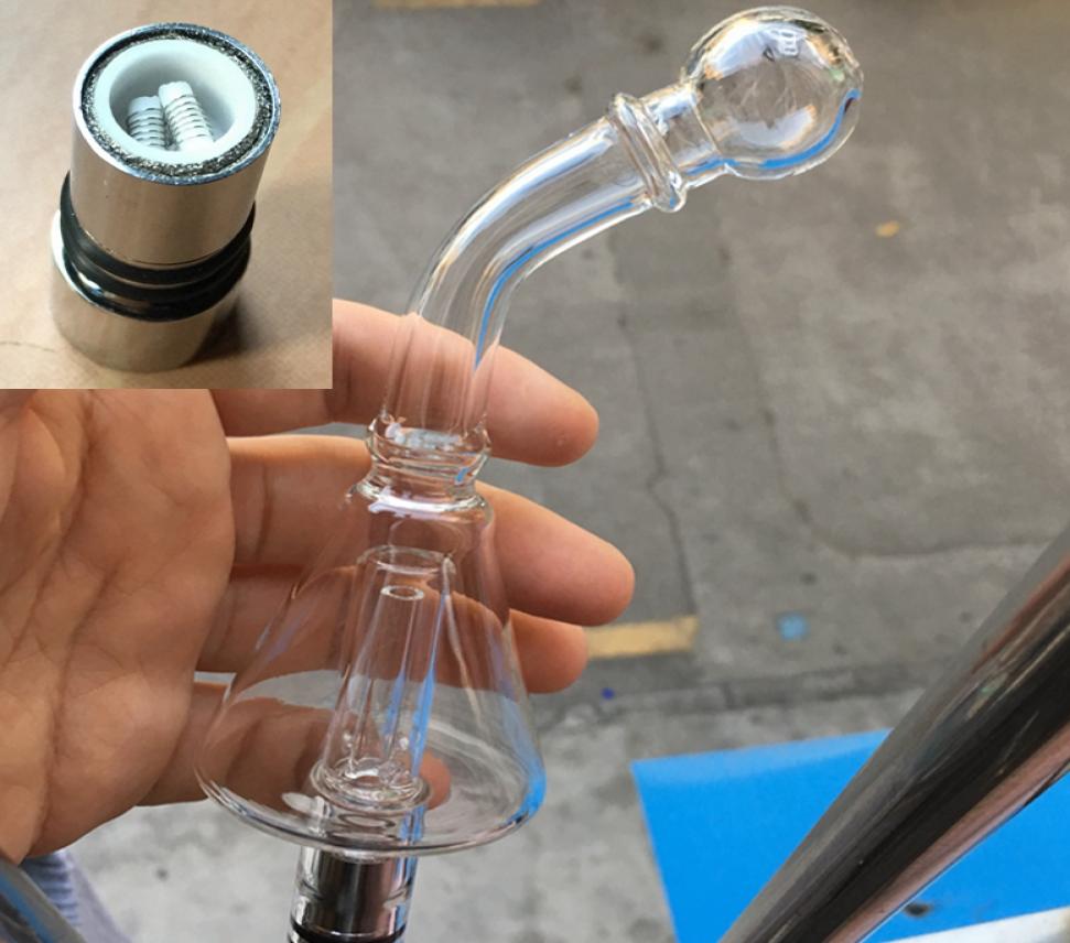 

E Cig Glass Water Aqua Bubbler Atomizer Glass shisha atomizer Pyrex Glass Water atomizer Hookahs Vaporizer Pipes Tank Dry Herb Wax8384075