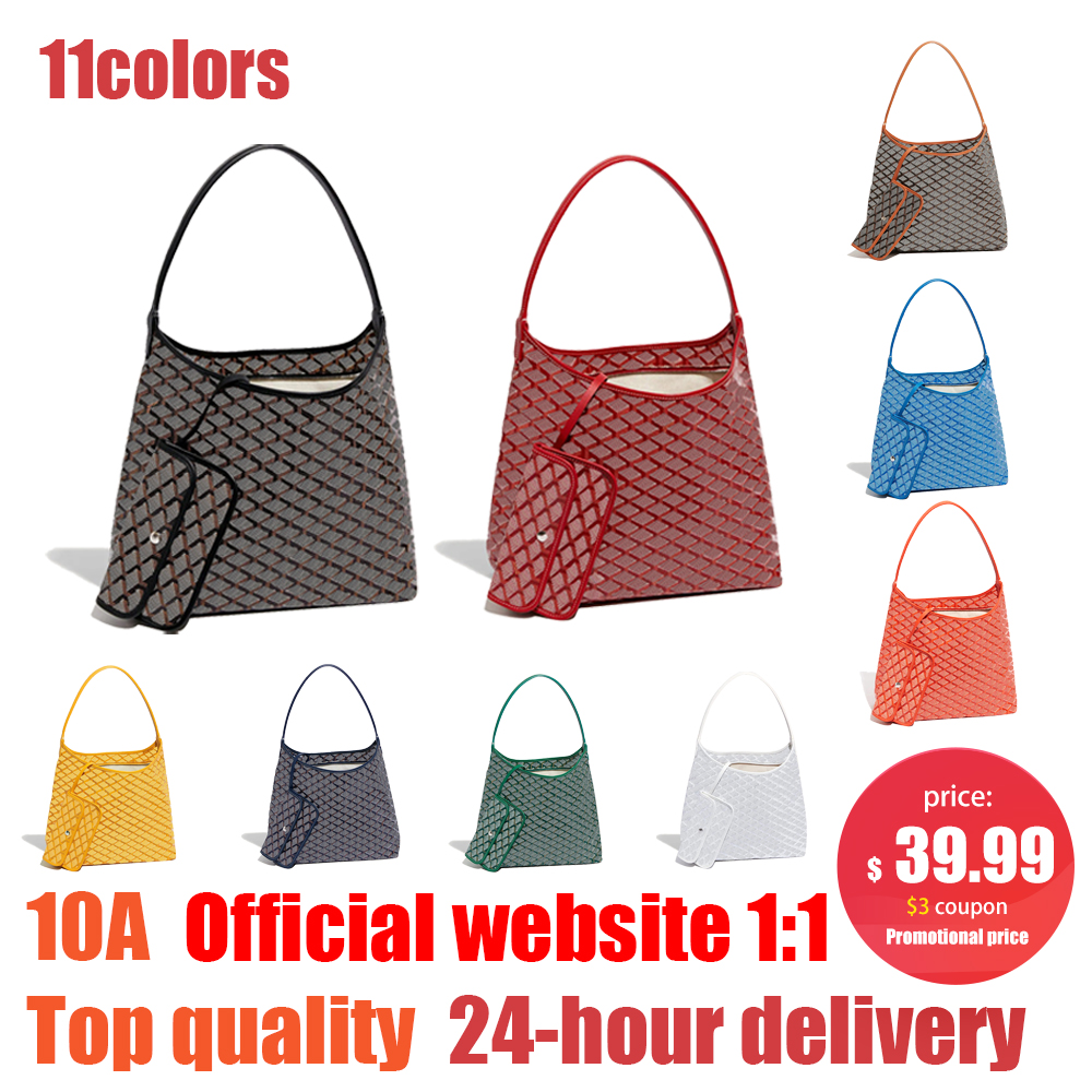 

Luxury large Hobo Shopping Bags Boheme 7A quality Genuine leather zipper closure GM tote mens Designer CrossBody Shoulder handbag womens purses bag with coin pocket, Black+brown