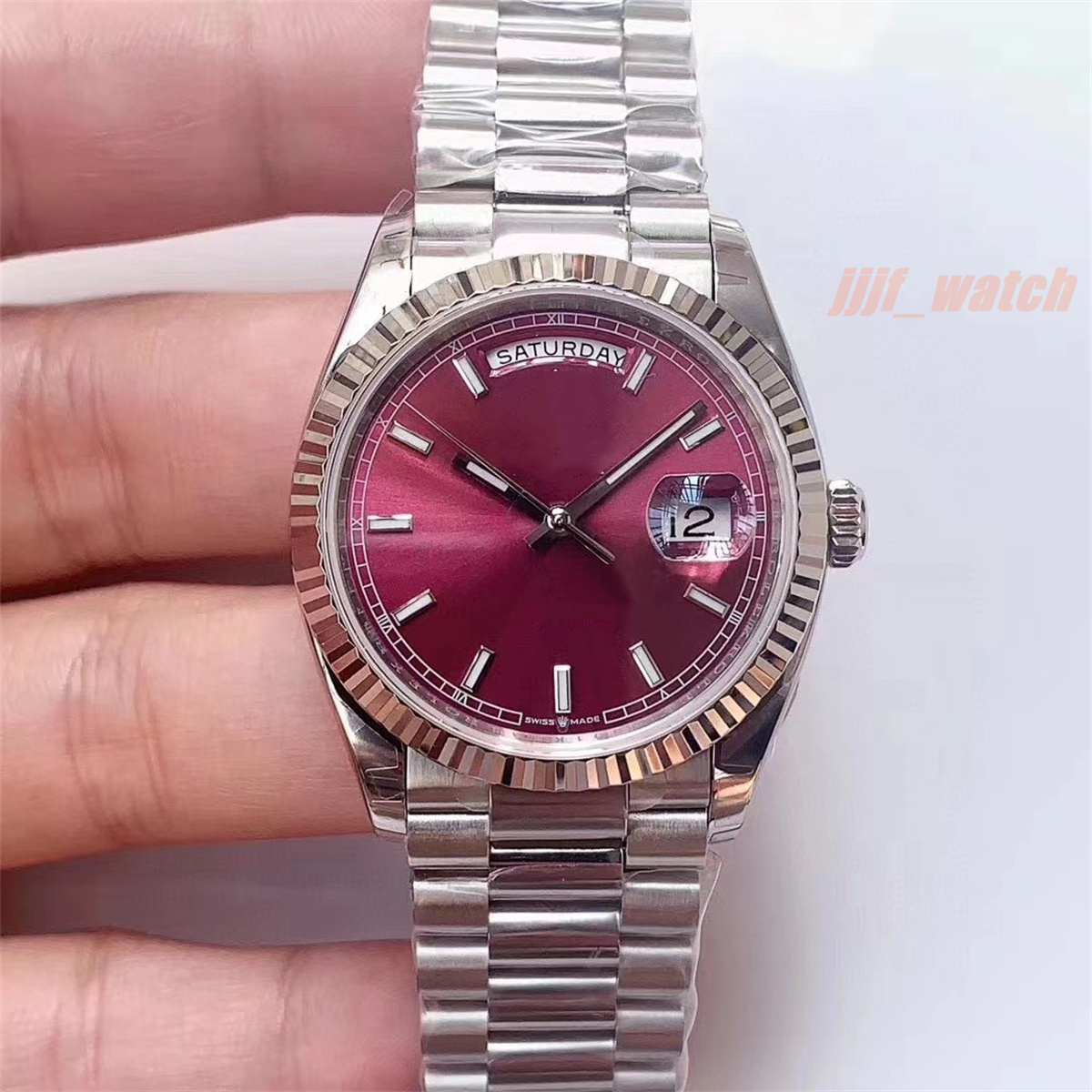 

EW watch log type diameter 36mm 3255 automatic mechanical movement 128238 series steel strap case sapphire mirror, As shown