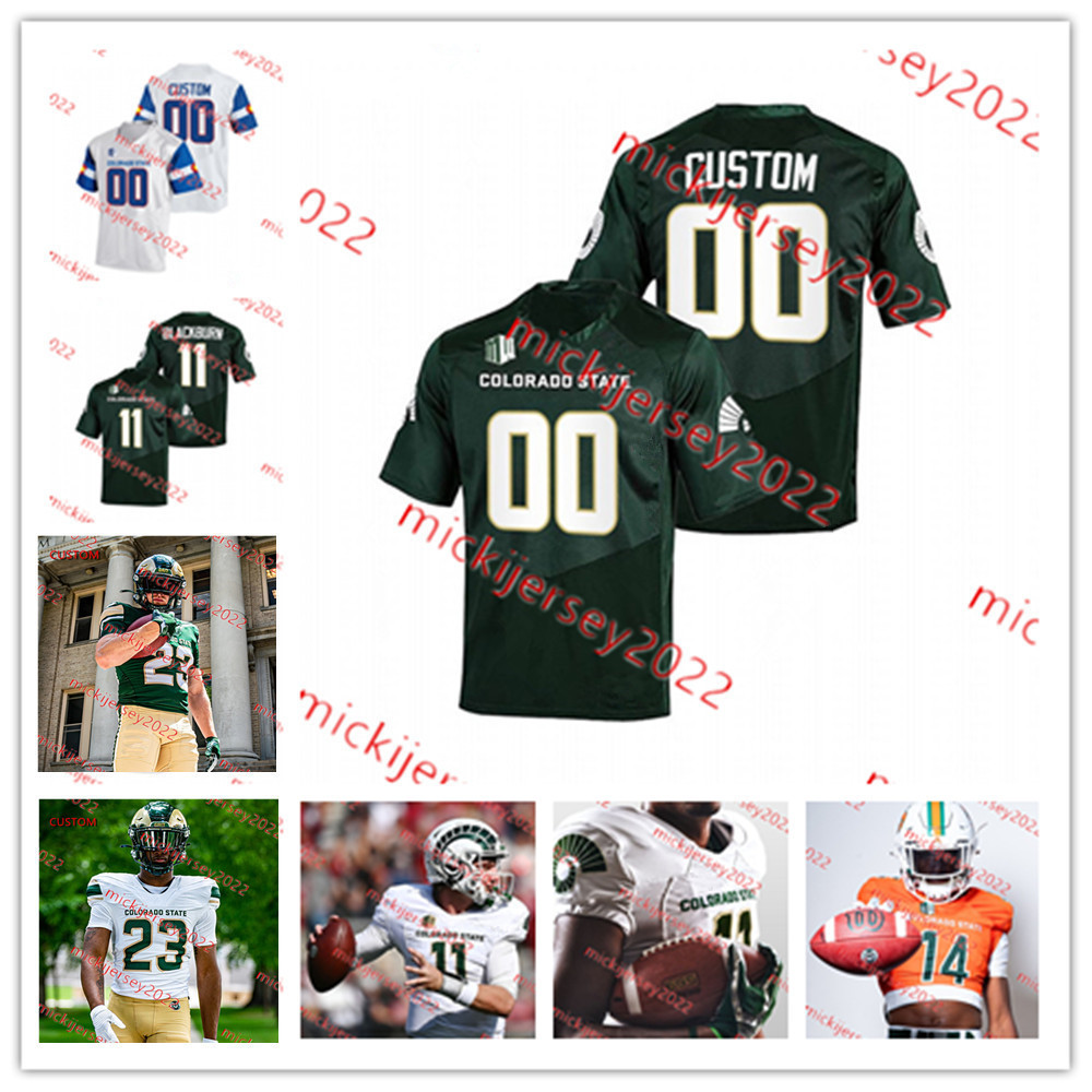 

Mekhi Fox Colorado State Rams Football Jersey Custom Stitched Mens Clay Millen Chigozie Anusiem Ty McCullouch DeAndre Gill Jackson Stratton Colorado State Jerseys, White