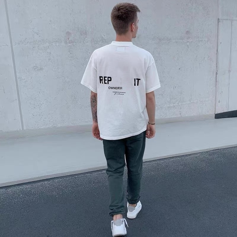 

Men's T Shirt Designer fashion T-Shirts Reprreesent Summer Green Cotton Owner's Club Tees Brown Short Sleeves clothing Size S, 31