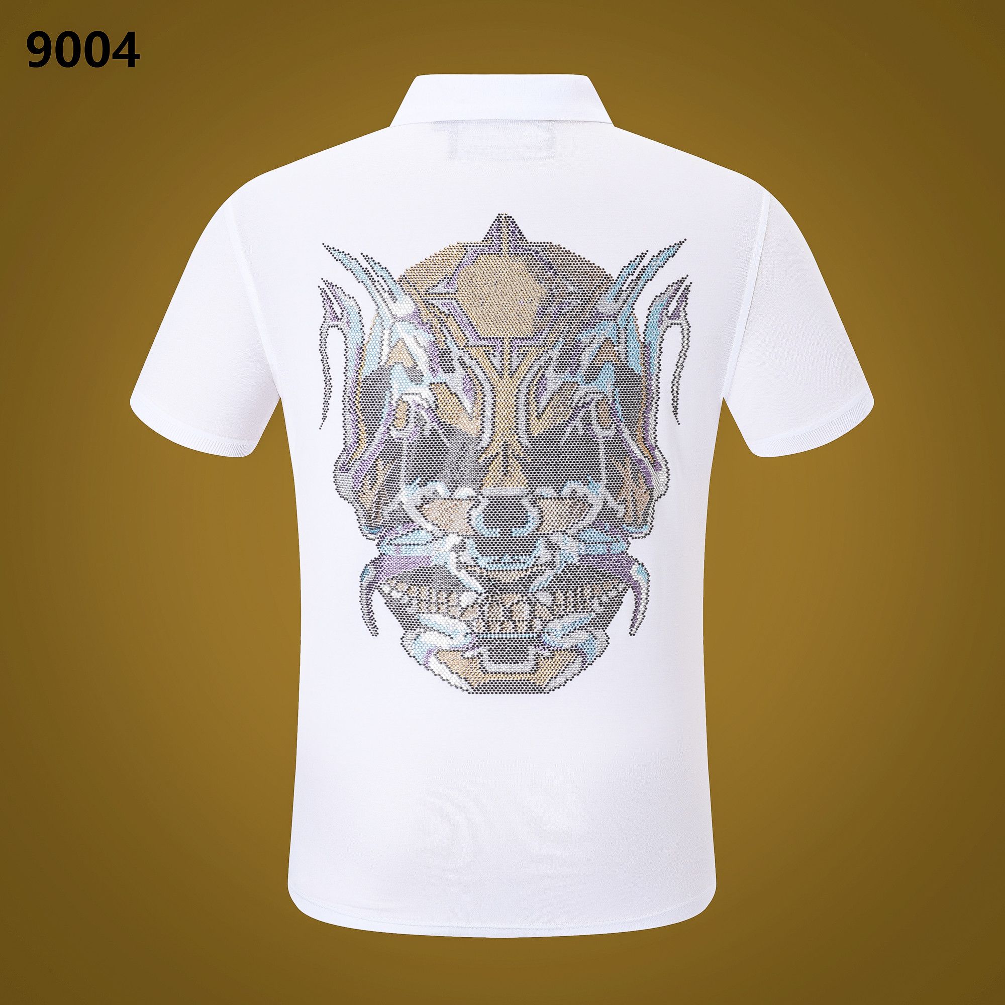 

NEW PP Men's Polo Shirt Summer Skull Diamond Phillip Plain Short Sleeve Designer T Shirt Harajuku Tee Brand Skulls Print Tops Streetwear VS9004, White