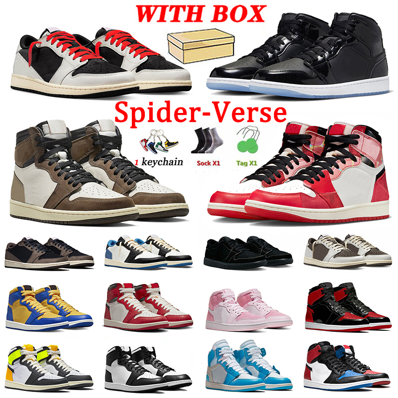 

Spider-Verse 1s OG Basketball Shoes travis x JUMPMAN 1 For Men Women Sneakers Space Jam TS Mocha Olive White Washed Pink Offs UNC dhgates Trainers With Box 36-47, 33