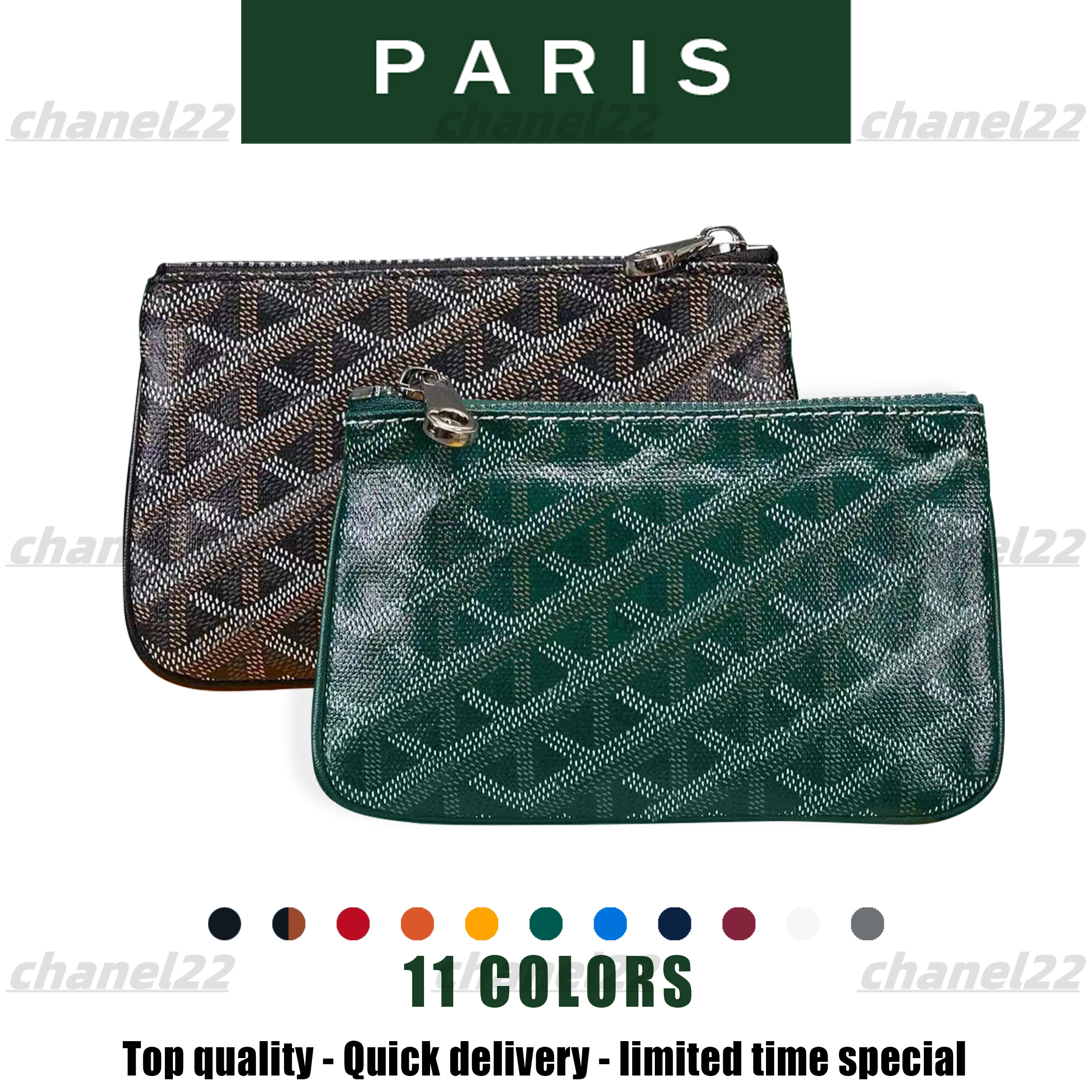 

Fashion Mini Wallet coin purses cards holder luxury pochette Designer Womens mens cardholder Leather zippy key pouch purse zipper gym lady wallets wristlets, Grey