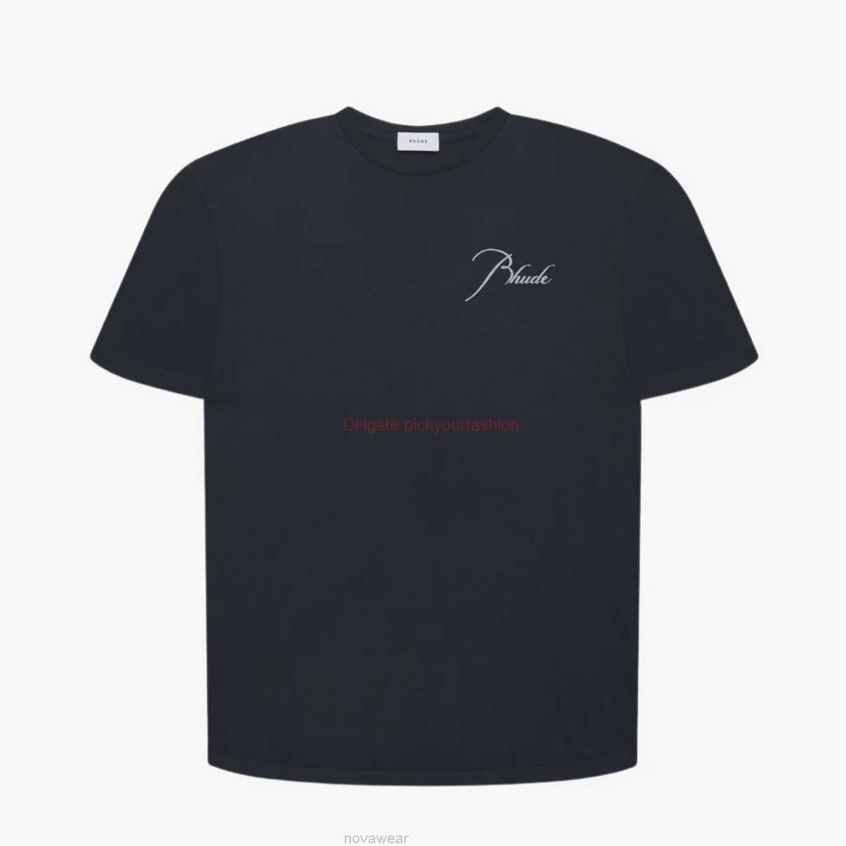 

Designer Fashion Clothing Tees Tshirt H8021# Rhude Embroidered Slogan Short Sleeved T-shirt Cotton Streetwear Tops Casual Sportswear Rock Hip hop for sale, Black/h8021