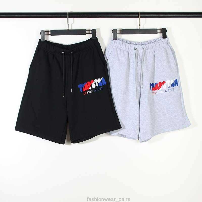 

Designer Short Fashion Casual Clothing Chinachic Street Fashion Brand Trapstar Towel Embroidery Sports Shorts Summer Fashion Mens Womens Casual Capris Beach shor, Grey 4103