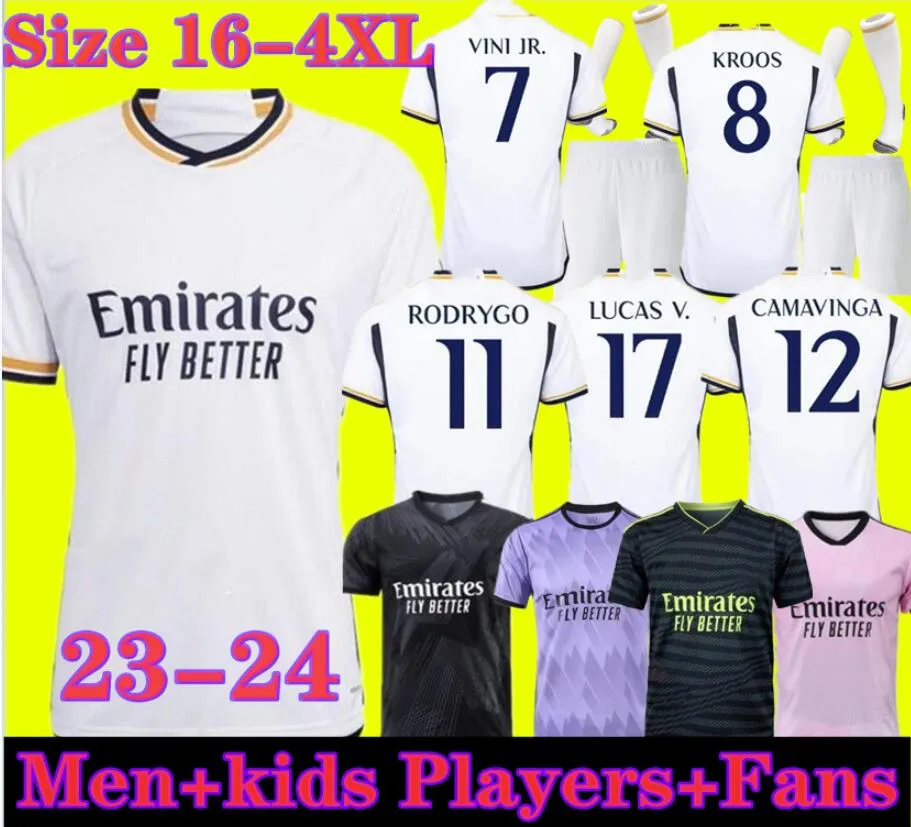 

7 VINI JR 2023 2024 BELLINGHAM Soccer Jerseys 11 RODRGO ALABA MODRIC reAL mADRIds 23 24 CAMAVINGA TCHOUAMENI shirt Fans Player Version Sizes 16-4XL, Sizes 16-4xl9