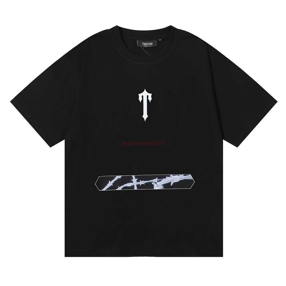 

Designer Fashion Clothing Tees Tsihrts Shirts Trapstar Barbed Wire Aow Tee Summer New Loose Casual Mens Womens Pure Cotton Short Sleeve Tshirt Rock Hip hop Cotton 25, Black