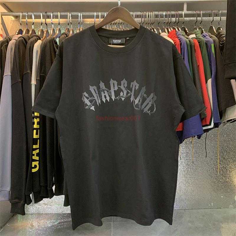 

Designer Fashion Clothing Tees Tsihrts Shirts Trapstar Barbed Wire Arch Tee Dark Letter Printed Fashion Couple T-shirt Rock Hip hop Cotton Streetwear Tops, Black