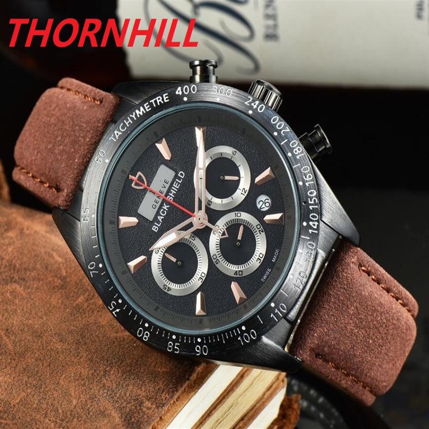 

All Dials Working Men Automatic high quality Stopwatch Watch 40mm Black Brown Leather Mens Quartz Orologio di Lusso Wristwatch257K, See picture