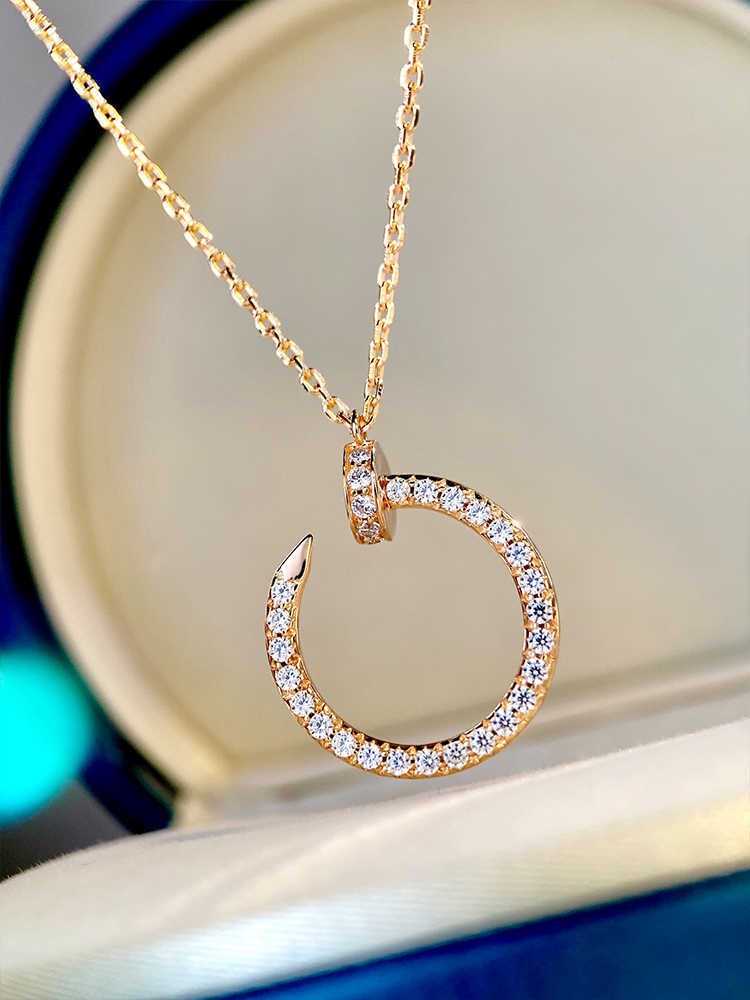 

Bestseller Carti Nail Necklace Women's Luxury Small Group Design Premium 925 Sterling Silver Plated 18K Rose Gold Chain Pendant