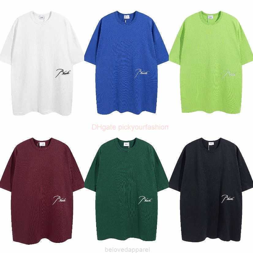 

Designer Fashion Clothing Tees Tshirt American Rhude Classic Casual 280g Short Sleeve Tletter Embroidery for Men Women Couples Loose Round Neck Tshirt Trend Cotton, Ordinary style