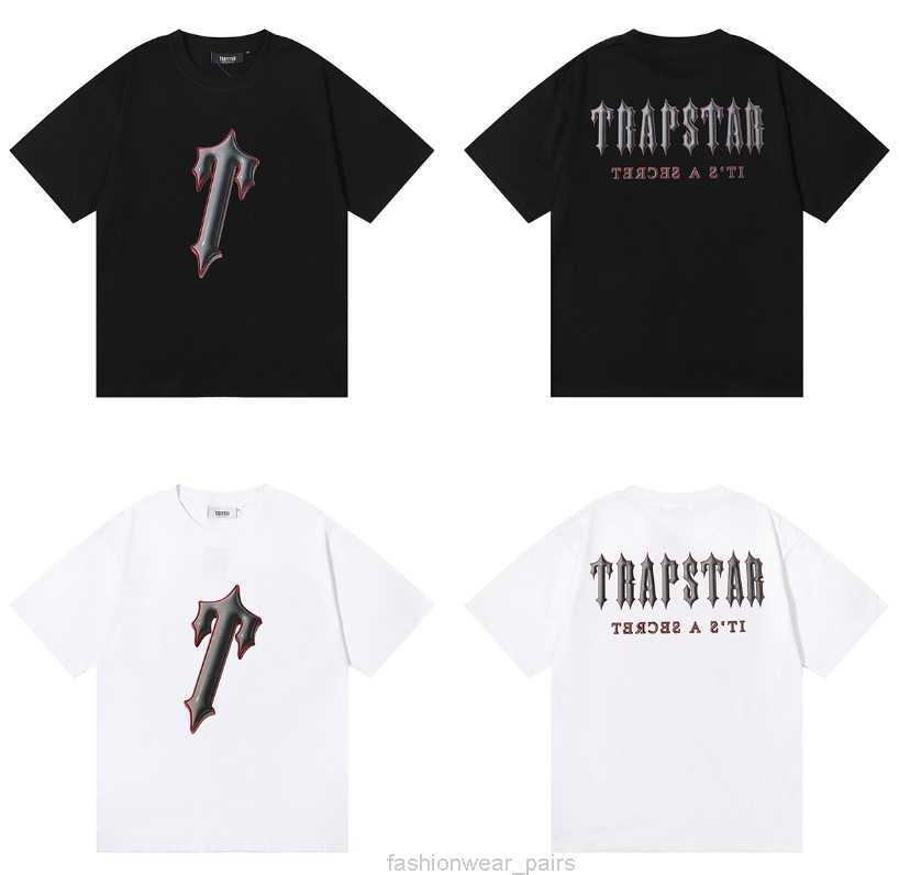 

Designer Fashion Clothing Tees Tsihrts Shirts Trapstar Tee American Casual Print Short Sleeve Summer Relaxed Unisex Cotton Tshirt Fashion Rock Hip hop Cotton Stree, Black