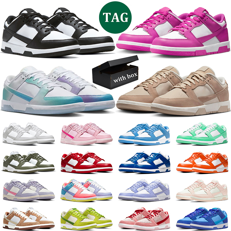 

with box men women Panda lows designer shoes Triple Pink Active Fuchsia sneakers White Black Green Apple UNC low Grey Fog Syracuse Photon Dust GAI mens trainer, 15