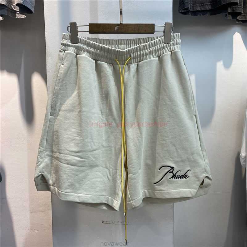 

Designer Short Fashion Casual Clothing Beach shorts Rhude Embroidered Letters Casual Sports Shorts Mens Womens High Street Drawstring Fog Loose Cropped Pants Amer, Blue