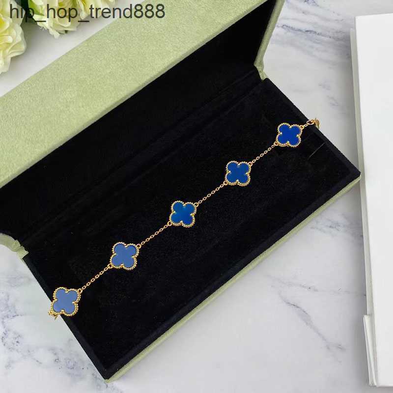 

Bracelets Designer van clover bracelet designer charm bracelets for women 18k gold white red blue mother of pearl link 4 leaf 5 flowers love bracelet jewelry