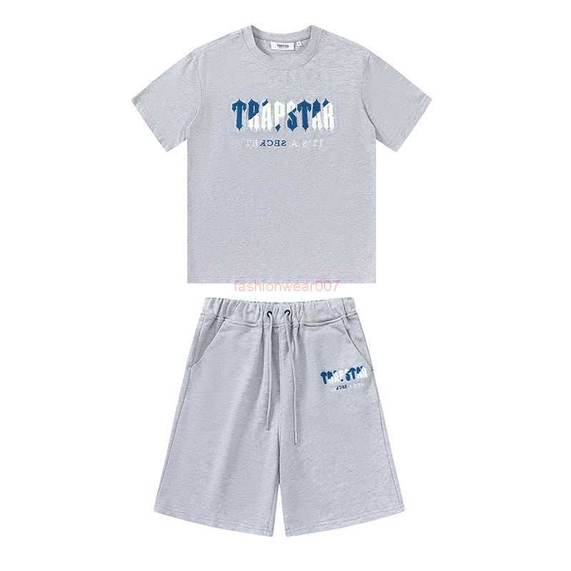

Designer Fashion Clothing Mens Tracksuits Tees Tshirts Shirts Shorts Trapstar Blue White Towel Embroidery Loose Relaxed Summer Trend Short Sleeve Shorts Capris Se, Shipping fee