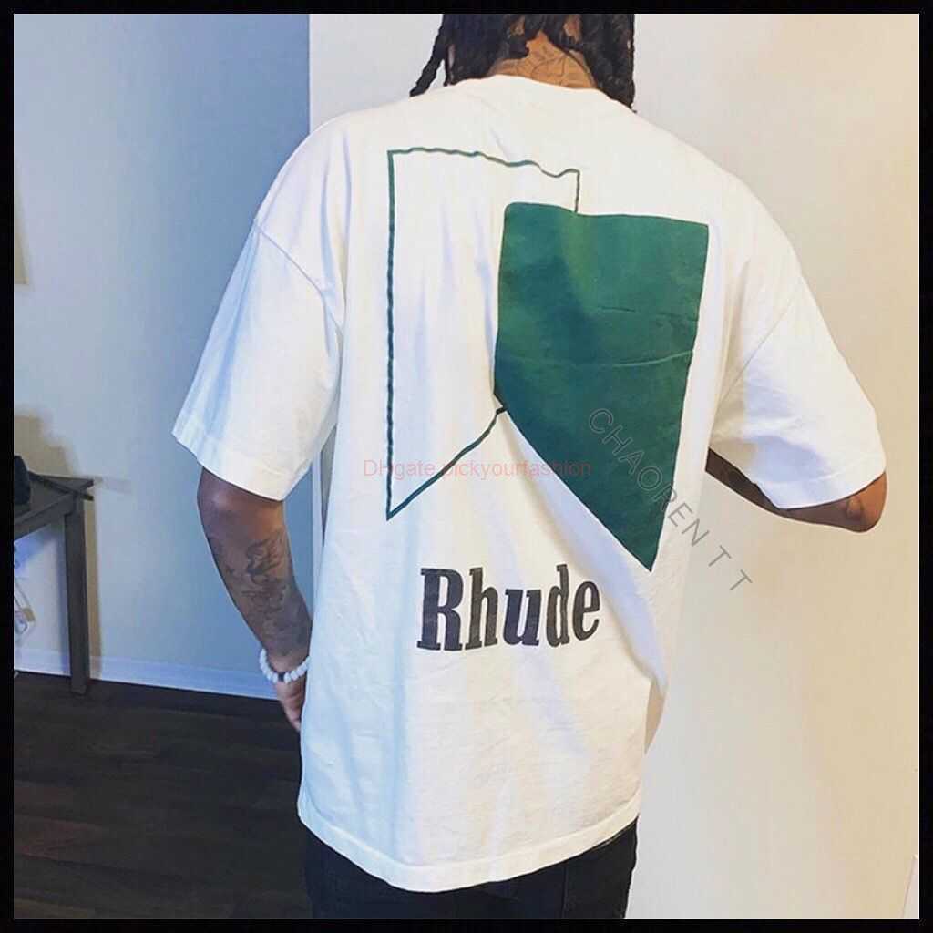 

Designer Fashion Clothing Tees Tshirt Correct Version Rhude 2xs Minimalist Personalized Printed Short Sleeved American Casual Round Neck Cotton Tshirt Cotton Str, Black