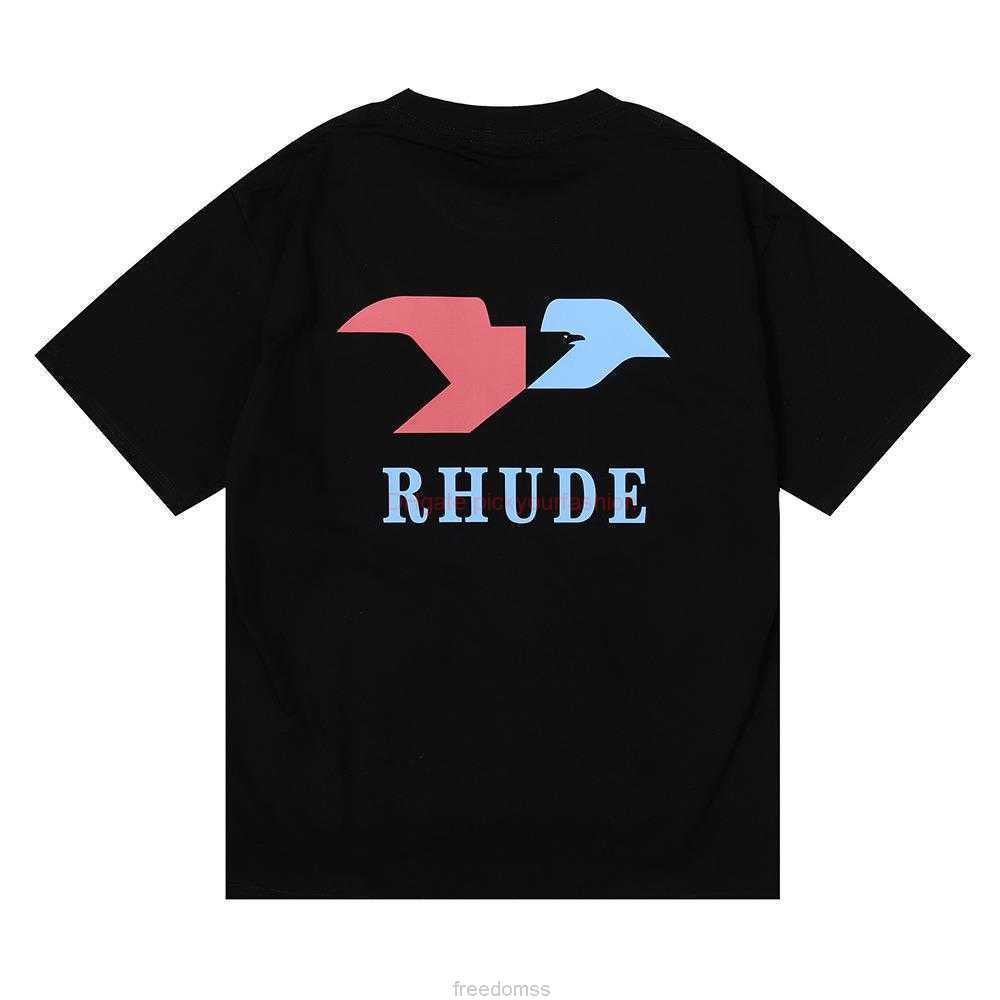 

Designer Fashion Clothing Tees Tshirt 2022 Summer New American Fashion Brand High Street Rhude Simple Printing Double Yarn Pure Cotton Couple Short Sleeve Tshirt Co, Apricot