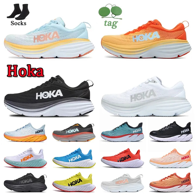

Hoka One One Running Shoes Hokas Bondi 8 Carbon x2 Clifton Challenger ATR 6 Women Men Low Top Mesh Trainers Triple White On Cloud kawana Sports Sneakers Size 36-45