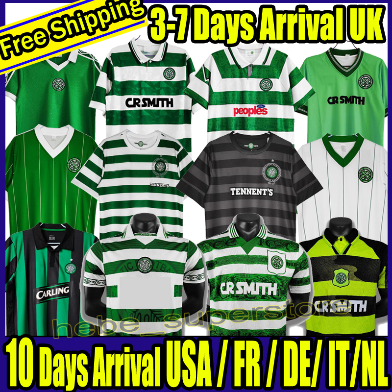 

82 84 86 89 Celtic Retro Soccer Jerseys 1991 1992 1998 1999 12 13 football shirts LARSSON Classic Vintage Sutton 1995 1997 1980 kits top, 84-86 away