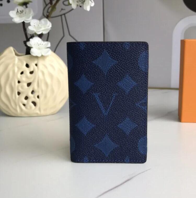 

7A High Quality Blue designer wallets luxury Multiple purse mens womens clutch bags flower letter coin purses card holders original box dust bag, 30301#monogrames