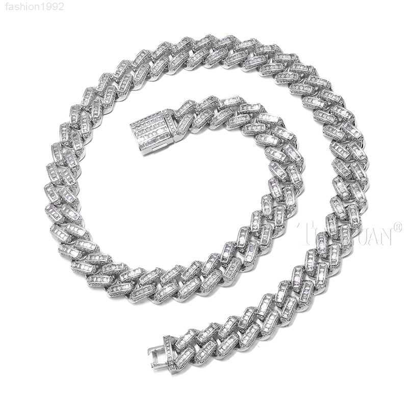 

12mm Hip Hop Jewelry Miami Cuban Necklace Iced Out Link Chains Bracelet Pave Setting Moissanite for Men Women Fashion Jewelry
