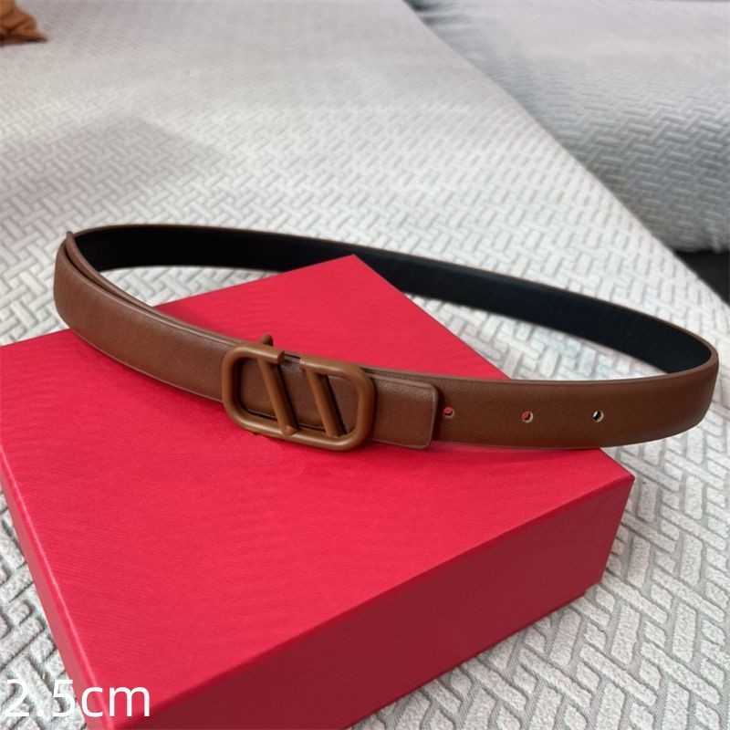 

Belt for Women Genuine Leather Belt Luxurys Woman Waistband Cintura Ceinture Mens Thin Golden Red Buckle Belt 2.5cm 2211222D, Width:2.5cm