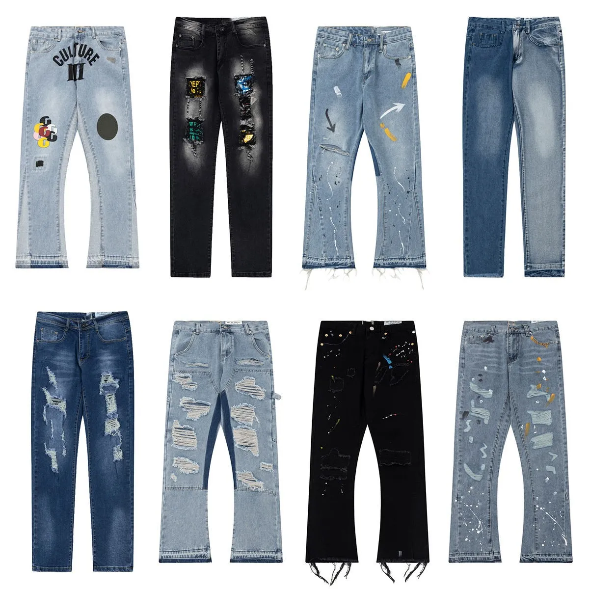 

Designer Mens Jeans Sports Pants Slim Denim Straight Sweatpants Speckled Letter Print Pant Women High Street Couple Galleryes Dept Jeans Loose Flare Casual Jean