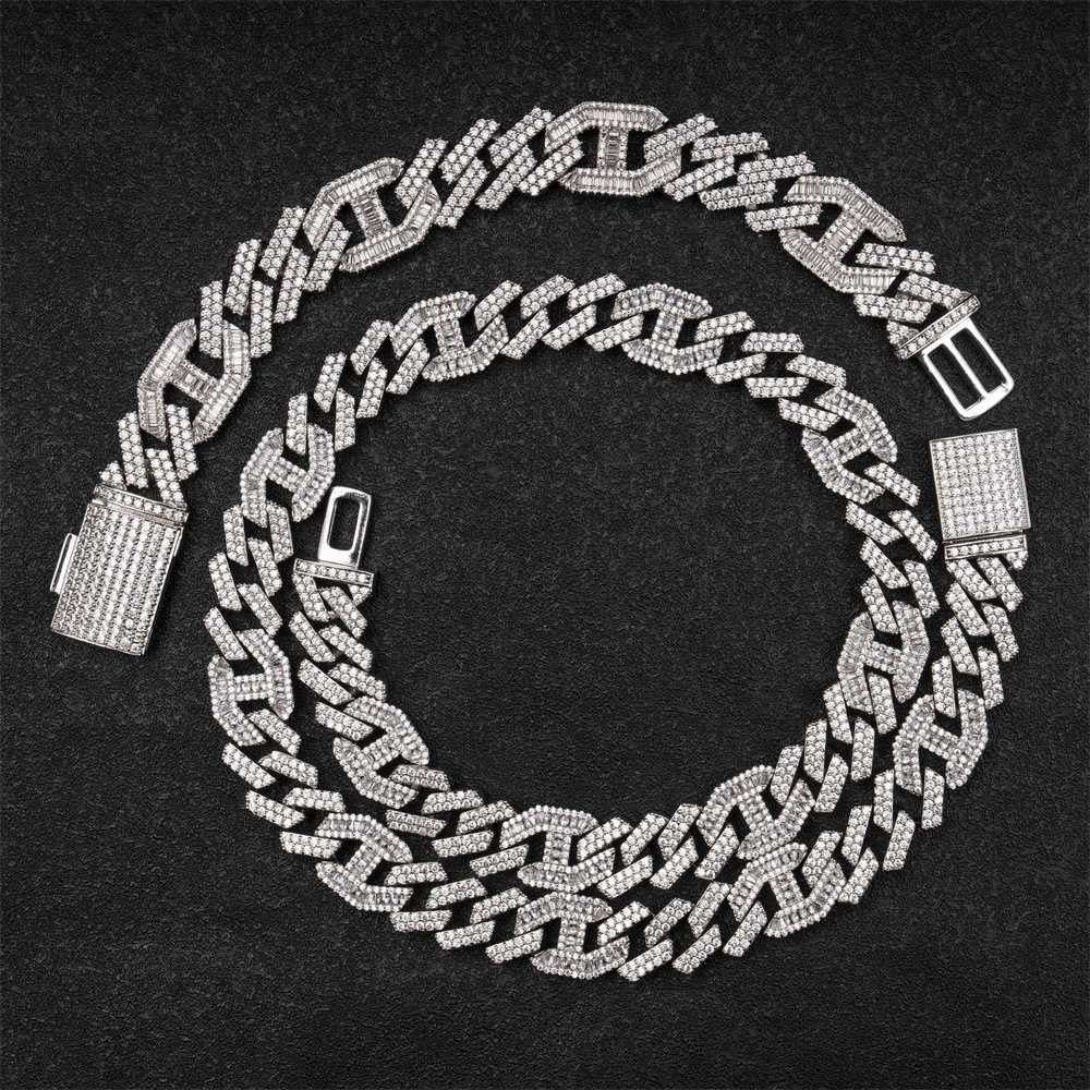 

New Design Fashion 16mm Width Iced Out Buss Down Hip Hop 18k Gold Filled Moissante Wholesale Cuban Link Chain