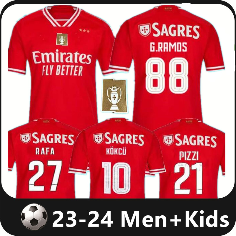 

23 24 Fans version Benfica soccer jerseys SEFEROVIC WALDSCHMIDT PIZZI RAFA G.RAMOS 2023 2024 Home Away Men kids kit Football shirts OTAMENDI Kokcu, 23/24 home
