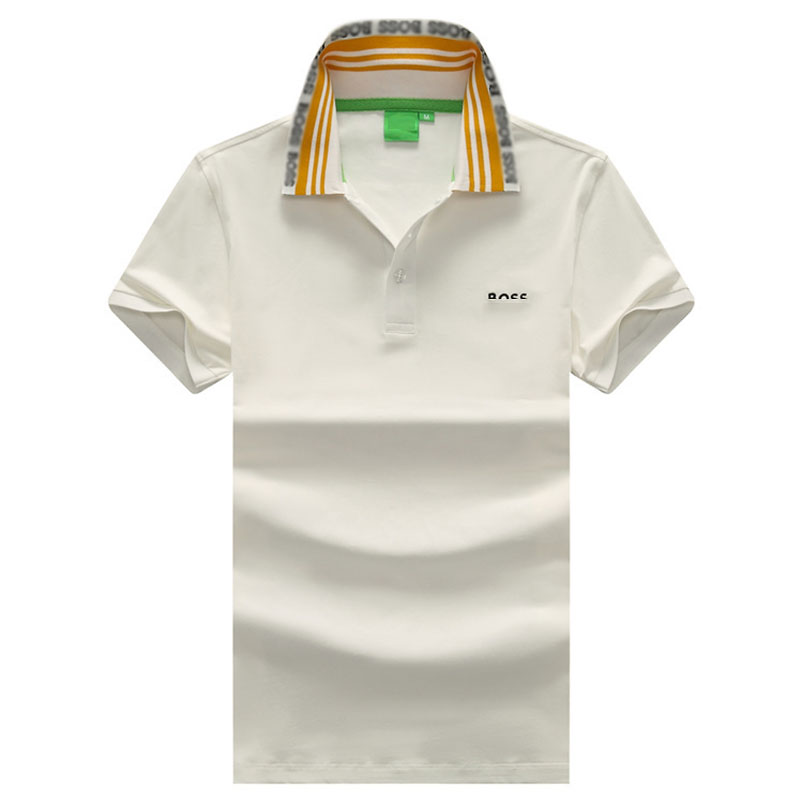 

BOSS Mens Polo Shirt Casual Business Brand Top Embroidered Polo Shirt Men Short Sleeve Homme Large Polo Neck T shirt, Customize